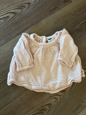 Old navy Light Pink Baby Gauze Peasant Top